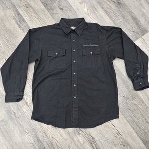 Harley-Davidson Black Long-Sleeve Button Down Work Shirt